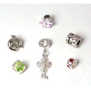  TOC BEADZ Bargain Sale Pack of Six Funky Slide On Beads Jewelry