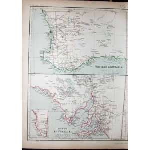   1872 Map South Western Australia Spencer Gulf Kangaroo