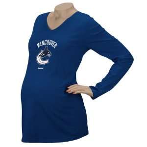 Vancouver Canucks Womens Logo Premier Too Maternity Long Sleeve T 