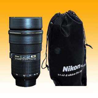 Zoomable Nikon AF S 24 70mm Thermos Lens Coffee Cup Mug 11+ a pouch 