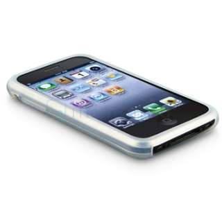 White Skin Case+Privacy Protector for iPhone 3 G 3GS OS  