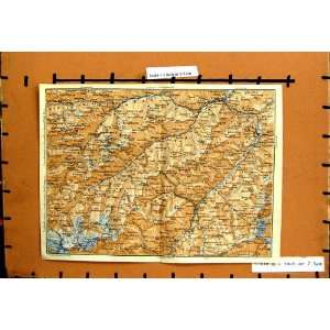  MAP 1929 TIROL NAUDERS FLUCHTHORN PIZ BUIN MOUNTAINS