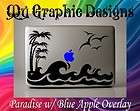 Macbook decal/skin Paradise w/ Blue Translucent Apple Overlay