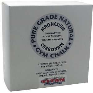 Titan Support Systems, Pure Grade Natural Gym Chalk 8   2 oz Blocks (1 