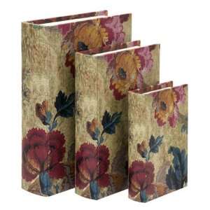  Ava Canvas Floral Book Boxes   Set of 3   12.75W x 9.25H 