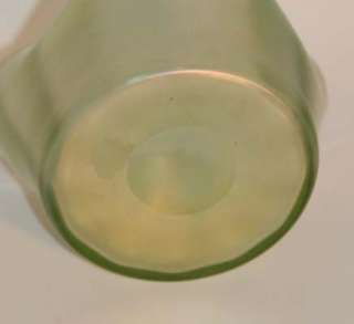 LOETZ ART GLASS BOWL VASE GREEN IRIDESCENT c. 1900  