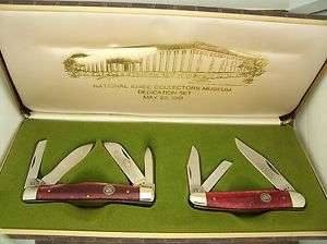   DOT NKCA 1981 MUSEUM DEDICATION SET ROSE BONE CONGRESS/WHITTLER KNIVES