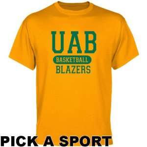 UAB Blazers Gold Custom Sport T shirt  