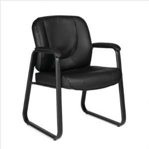  CommClad OTG3916B Guest Chair with Black Leather 