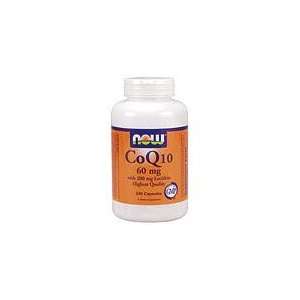  CoQ10 60mg with 200mg Lecithin 240 Caps, NOW Foods Health 