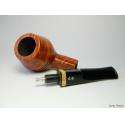 BRIAR Tobacco Smoking pipe BULLDOG smooth, metal filter by G.G 