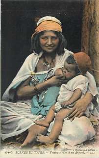 AFRICA ARAB WOMAN BREASTFEEDING INFANT EARLY R9139  