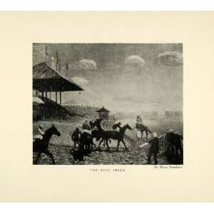   Race Track Art Horse Jockey   Original Halftone Print