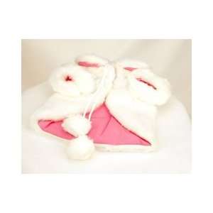  Movie Star Faux Fur Mink Dog Coat with Pink Accents and 
