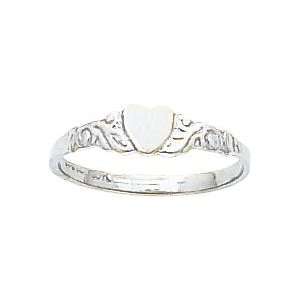  10K White Gold Heart Childs Ring Size 4.5 Jewelry