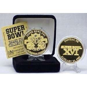  Super Bowl XVI 24kt Gold Flip Coin 
