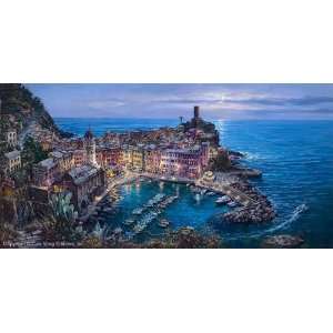   Cao Yong   Moonlight in Vernazza Artists Proof Canvas Giclee Home