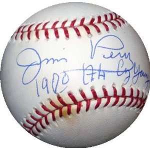  Jim Perry autographed Baseball inscribed 1970 Cy Young 