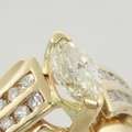 Lovely Vintage Estate 10K Yellow Gold Marquise Diamond Engagement Ring 