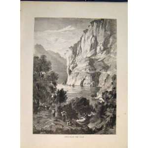  Switzerland Swiss Axen Cliff Road Fine Art Old Print