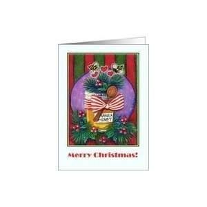 Honey Bee Christmas Greetings Card