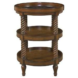    Brown Wood Accent and Side Table with Twist Legs Furniture & Decor