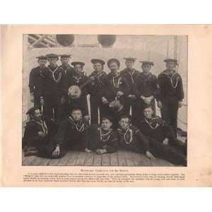  1898 Print Bachelors Glee Club on Battleship Maine 