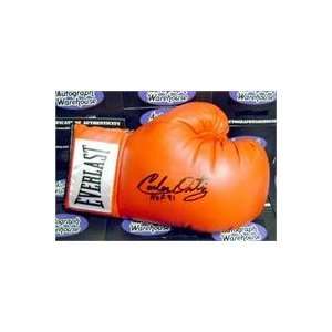   Ortiz autographed Boxing Glove inscribed HOF 91