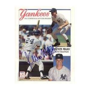 1991 New York Yankees Program autographed by Kevin Maas  