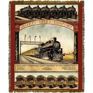  Union Pacific Railroad Steam Train Tapestry Throw MS 