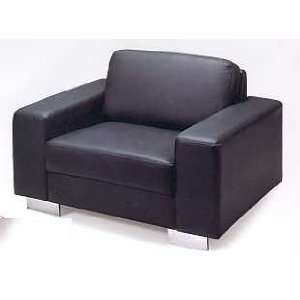  Modern Leather Chair in Bold Black Leather