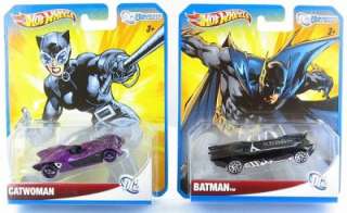 HOT WHEELS DC Comics Universe Batman Batmobile + Catwoman Diecast 
