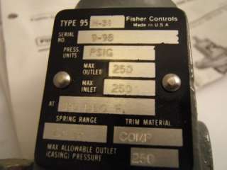 Fisher Controls Type 95H 31 Pressure Regulator   NEW  