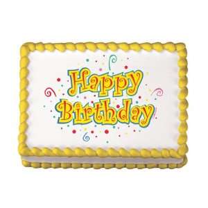 Edible Dots Birthday Cake Decal (1 pc)  Grocery & Gourmet 