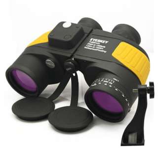 10x50 Black Floating Marine Binoculars with Build in Range Finder 