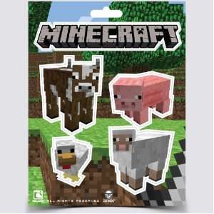  Officially Licensed Minecraft Animals Sticker Sheet with 5 
