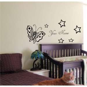   BABY NAME TINKERBELL FAIRY WALL STICKER BOY GIRL ROOM 03 Home