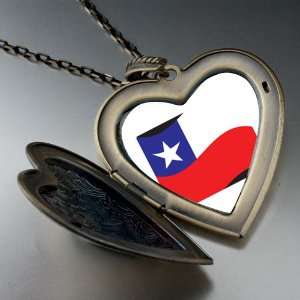 Chile Flag Large Pendant Necklace