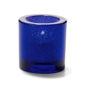   Tealight Lamp, Thick Glass, Round, Cobalt Blue Jewel
