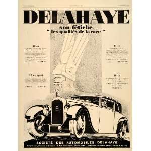  1929 Ad Delahaye Cars Automobiles French Paris Art Deco 