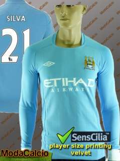 Jersey Shirt Umbro Manchester City tg Long Sleeves Light Blue 2010 
