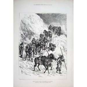 Russia War Snow Troops Old Print 1878