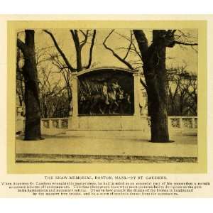  1905 Print Robert Gould Shaw Memorial Monument Boston 