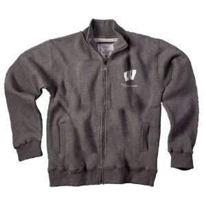 University of Wisconsin Badgers Womens Gray Track Jacket 