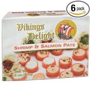Vikings Delight Shrimp & Salmon Pate, 3.5 Ounce Tins (Pack of 6 