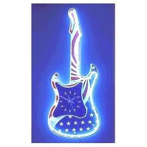  USA Flag Guitar Neon Clock TS 112