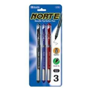  BAZIC Norte Asst. Color Needle Tip Rollerball Pen Case 