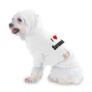 Heart Savannah Hooded (Hoody) T Shirt with pocket for your Dog or Cat 