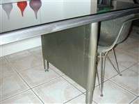 Vintage Steel Dining/Office/Conference Panel Leg Table Mid Century 