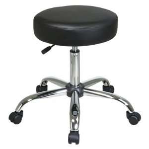  Chrome Finish Backless Stool with Vinyl Seat Office 